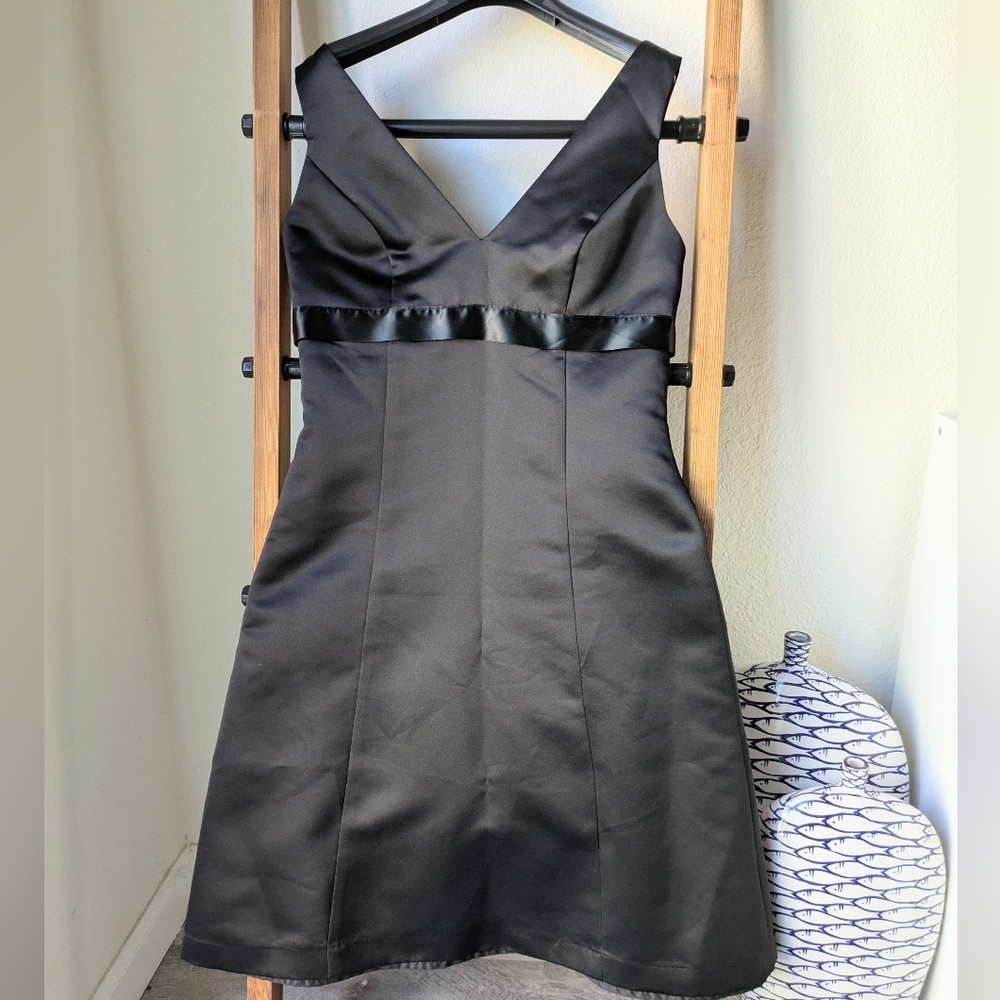 After Six Women's Black Satin Mini Dress - Size 10